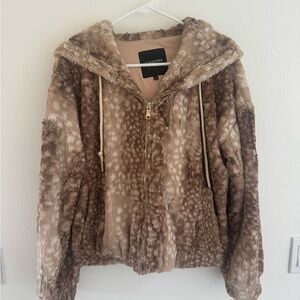 Le Superbe Brown Faux Fur Jacket